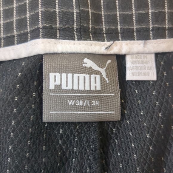 Puma Golf Pants Mens 38X34 Checkered Black and White Athletic Straight Comfort - Picture 5 of 11